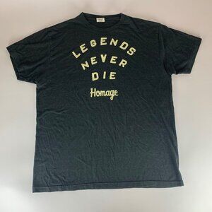 Legends Never Die Charcoal Gray Homage Short Sleeve Crewneck Shirt Mens XL